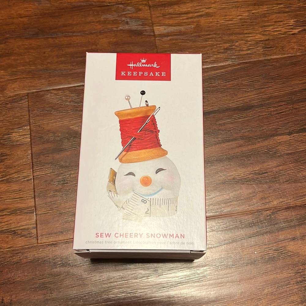 NEW 2022 Hallmark Sew Cheery Snowman Ornament